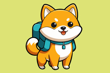 Shiba Inu with Backpack
