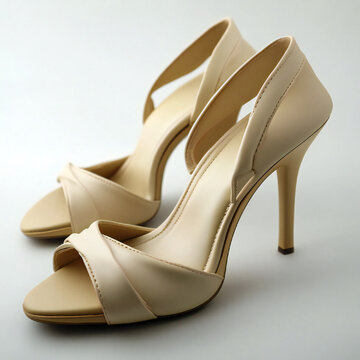 Ladies' plain color high heals sandals design.