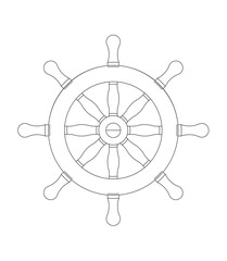 ship rudder in illustrator whit white bacground © denboma