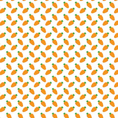Seamless Pattern of Carrots on White Background