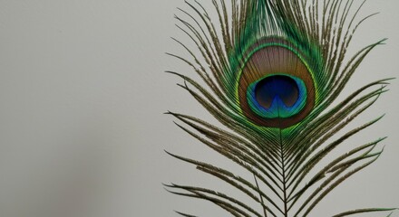 Obraz premium Close-up of a peacock feather, vibrant colors