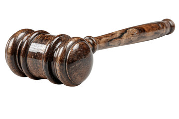 Wooden gavel with a polished finish, designed for courtroom use.