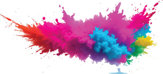  Rainbow Holi Color Explosion – Paint Powder Splash on White Background for Bright Festival Art and Design
