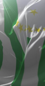 Caqueta Department Flag, Colombia. Loop. 4K Vertical