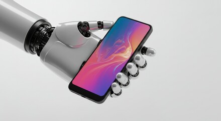 Robotic hand holding a smartphone (1)