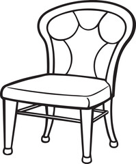 Fototapeta premium chair outline vector illustration, line art