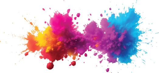  Vibrant Festival Holi Powder Blast – Bright Colorful Paint Splash Isolated on White Background Vector Design
