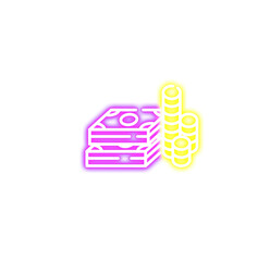 Neon Economy Business Icon