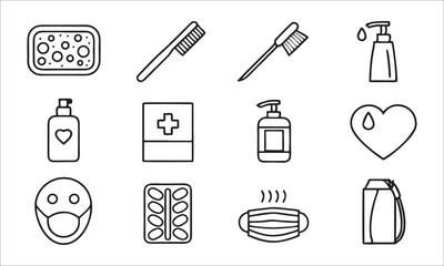 Fototapeta premium Health and hygiene icons medical care