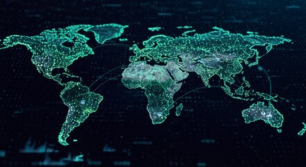 Global network map, digital world connections