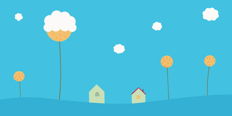 A Plain Where Giant Dandelions Release Fluffy Seeds Into The Wind In A Dreamy Scene