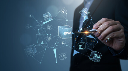 Blockchain Technology Concept, Defi, RWA, Ai agent, Web3, Revolutionizing Industries, Exploring the...
