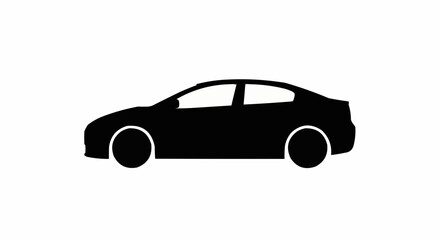 Fototapeta premium Modern Electric Car Silhouette Isolated on White Background, Eco-Friendly Vehicle Vector Illustration