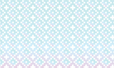 青と紫のグラデーションがかかったジグザグしたノルディック風のタイル柄