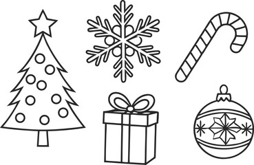 Merry and Bright Christmas Set Illustration for Holiday Designs. Festive Merry and Bright Christmas Clipart for Digital and Print. Creative Merry and Bright Christmas Artwork for Invitations and Cards