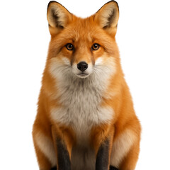Red fox standing in side view on white background wildlife portrait of a young vulpes vulpes on white background