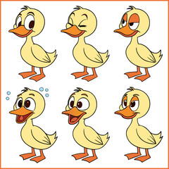 Cartoon mallard ducks set