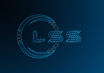 LSS low poly letter logo vector design. LSS lower poly logo design. Low poly logo.