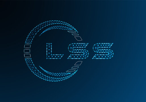 LSS low poly letter logo vector design. LSS lower poly logo design. Low poly logo.