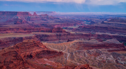 Scenic view of the canyons from Dead Horse Point State Park at sunset