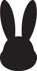 Cute Bunny Head Silhouette Set
