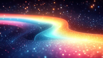 Obraz premium Cosmic rainbow stream through stardust