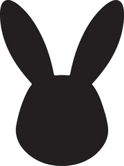 Cute Bunny Head Silhouette Set
