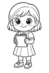 Adorable manga-style soldier boy coloring page. Crisp black-and-white line art perfect for kids’ printables, classroom worksheets, military career lessons, and clip-art craft projects.