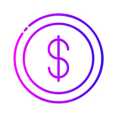 Fototapeta premium Blue button with a blue dollar sign icon, representing finance and business