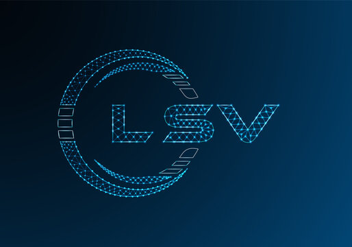 LSV low poly letter logo vector design. LSV lower poly logo design. Low poly logo.