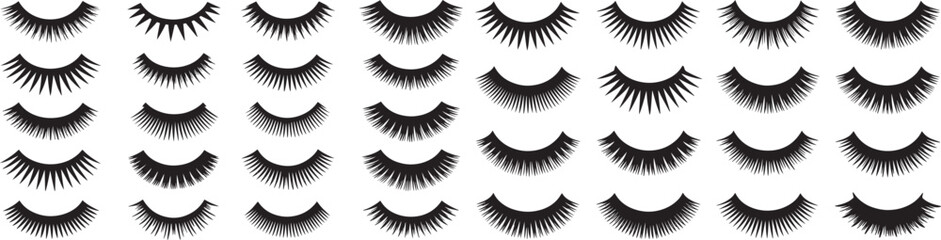 eyelashes collection false eyelashes collection vector female beauty products realistic false eyelashes