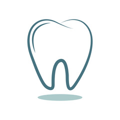 Clean line art of a tooth provides a modern, minimalist dental graphic suitable for healthcare, dentistry, and oral hygiene designs.