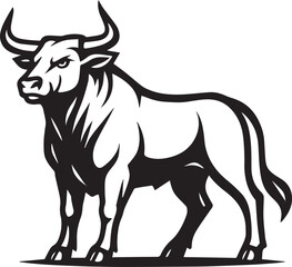 Powerful Bull Illustration Strong, Majestic Bull Image