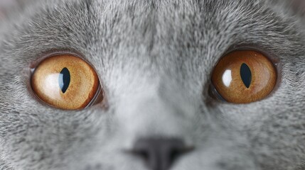 Close-up of curious cat's amber eyes, reflecting feline mystery, perfect for Cat Day or Bastet Festival celebrations