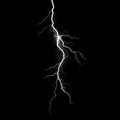 Lightning strike, night sky, dramatic weather, graphic element