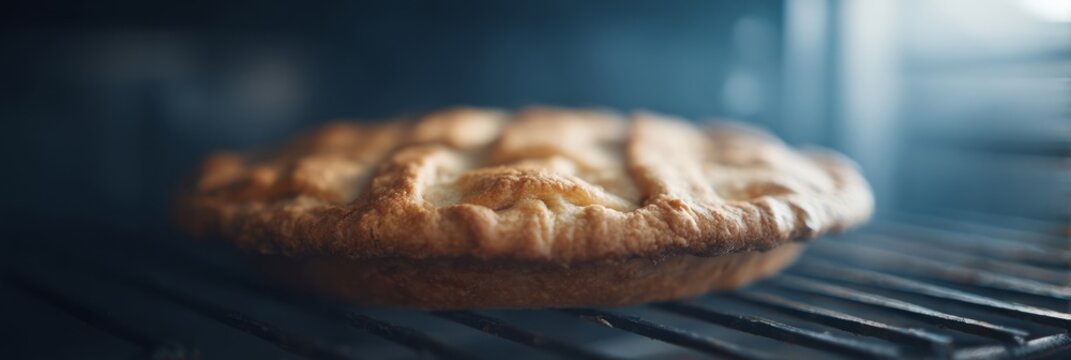 Golden lattice pie, fragrant warmth of autumn baking, embodying nostalgia, Thanksgiving delight, and National Pie Day celebration