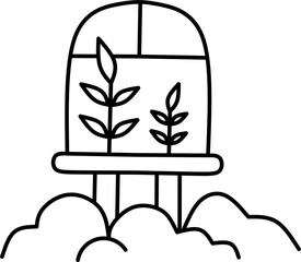 Eco dome illustration in space