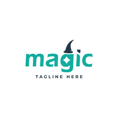 magic logo wordmark design modern minimal concept magician wizard lettering