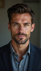 Fototapeta premium Close-up portrait of a man in a business suit.