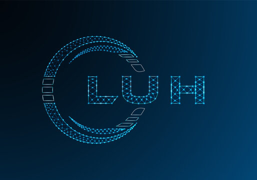 LUH low poly letter logo vector design. LUH lower poly logo design. Low poly logo.