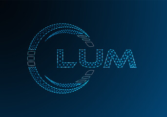 LUM low poly letter logo vector design. LUM lower poly logo design. Low poly logo.