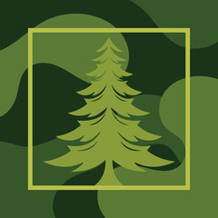 Tree silhouette geometric background with abstract style vector illustration
