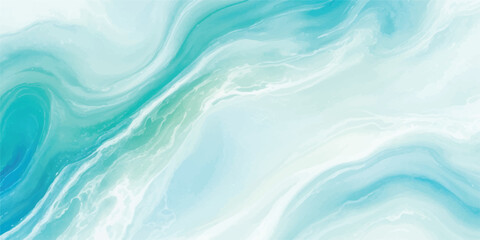 Fototapeta premium A soothing ocean-inspired watercolor painting in gentle blue and green shades. Abstract and flowing, ideal for relaxing visuals and branding. 