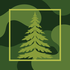 Tree silhouette geometric background with abstract style vector illustration
