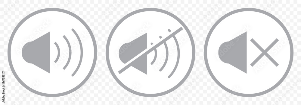 Poster an icon that increases and reduces the sound. a set of sound icons with different signal levels in a