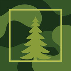 Tree silhouette geometric background with abstract style vector illustration
