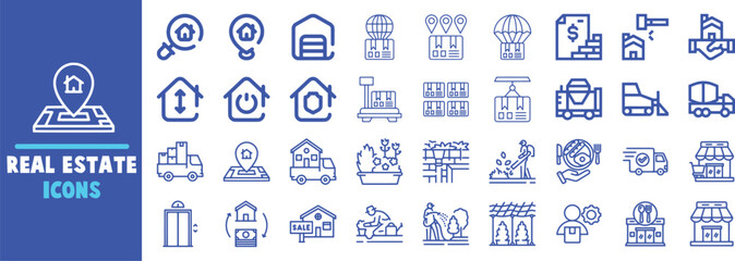 Real estate and property service icons collection house home