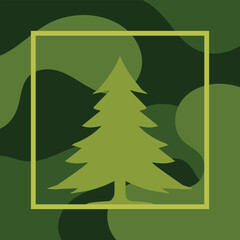 Tree silhouette geometric background with abstract style vector illustration
