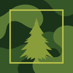 Tree silhouette geometric background with abstract style vector illustration
