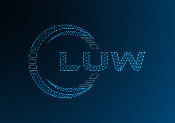 LUW low poly letter logo vector design. LUW lower poly logo design. Low poly logo.